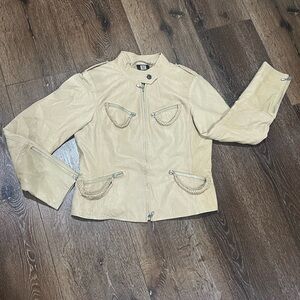 Madeleine leather jacket Beige cream size 6